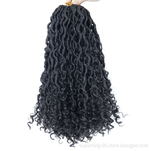 River Goddess Locs Crochet Hair Wavy With Curly Ends Pre-loop Synthetic Crochet Braids Twist Braiding Goddess Faux Locs Hair